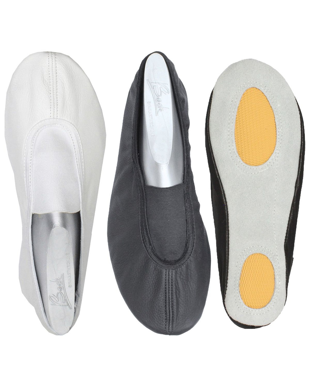 Turnschläppchen Leder mit Gummipad Sohle