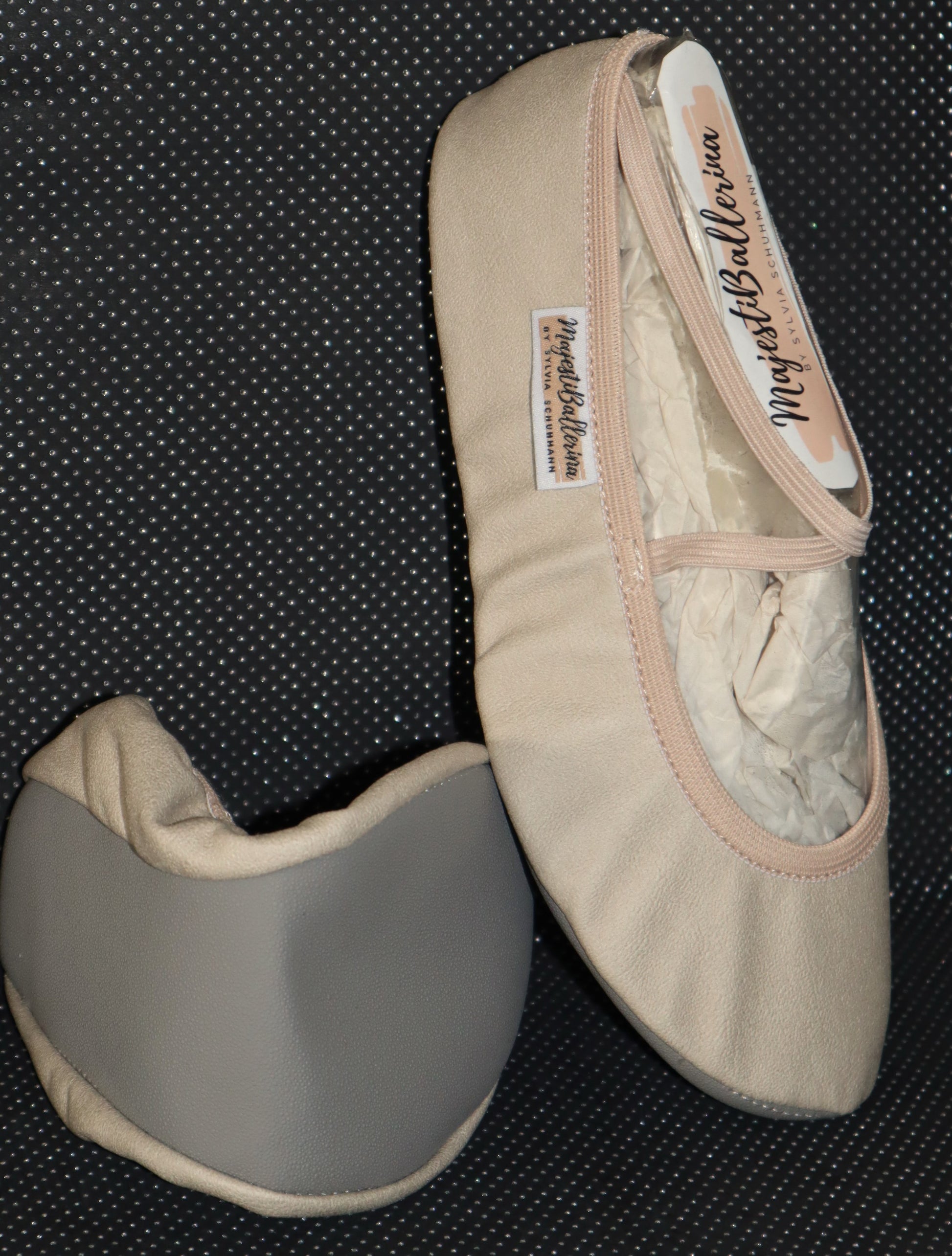 PoleDance Schwebebalken Showdance Schläppchen Majestiballerina IWONA vegan leather beige