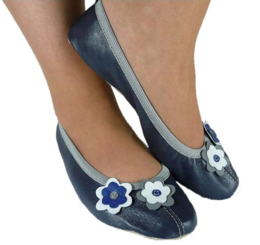 MajestiBallerina Reisehausschuhe Schläppchen Gymnastikschuhe mit Applikationen